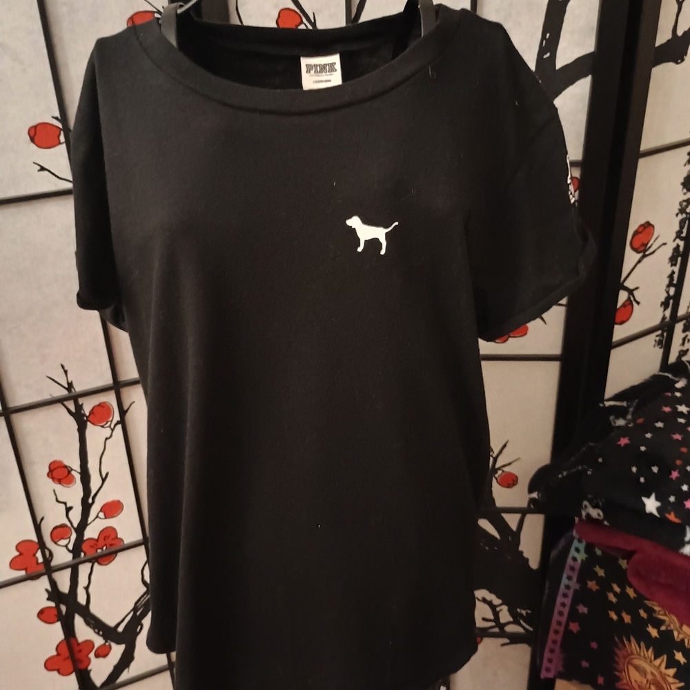Victoria's Secret PINK Black T-Shirt L